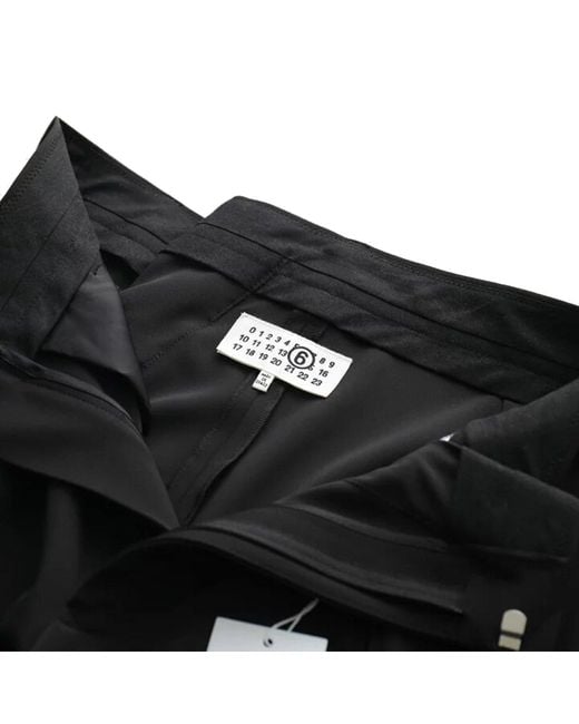 MM6 by Maison Martin Margiela Black Mm6 Asymmetric Suit Pant