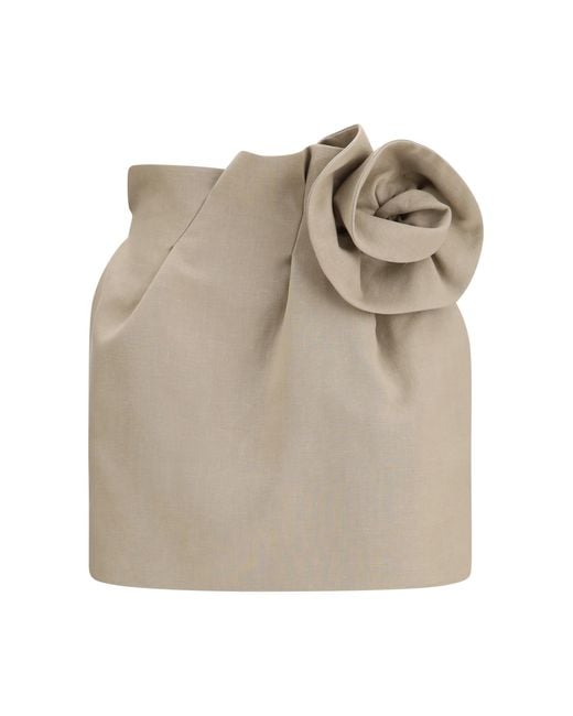 Magda Butrym Natural Linen Mini Skirt Linen; Polyamide
