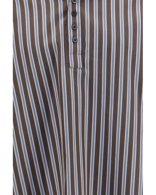 Dries Van Noten Gray Shirt Striped Cotton for men