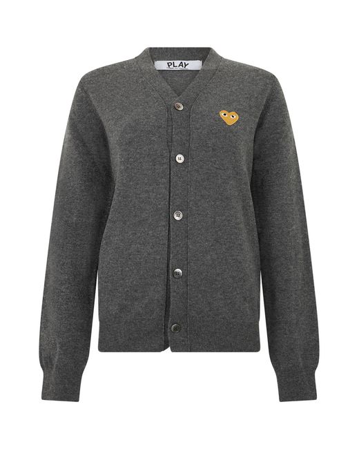 COMME DES GARÇONS PLAY Gray Cardigan Wool Cardigans