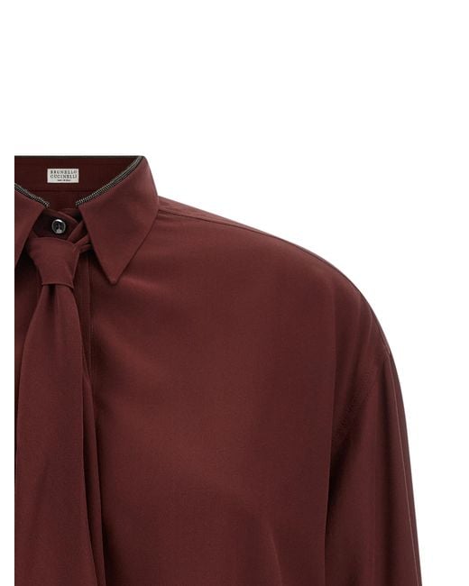 Brunello Cucinelli Purple Silk Blouse