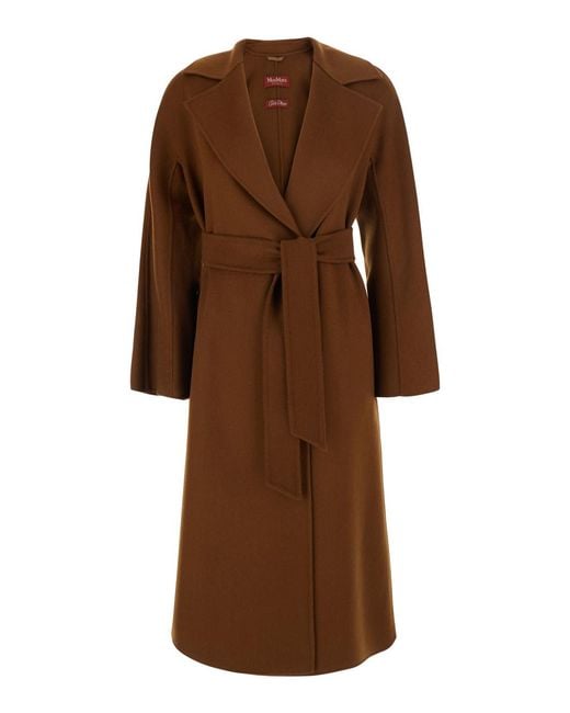 Max Mara Brown Coat Wool-Cashmere Blend