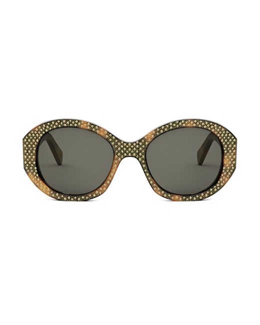 Céline Green Eyewear Round Frame Sunglasses