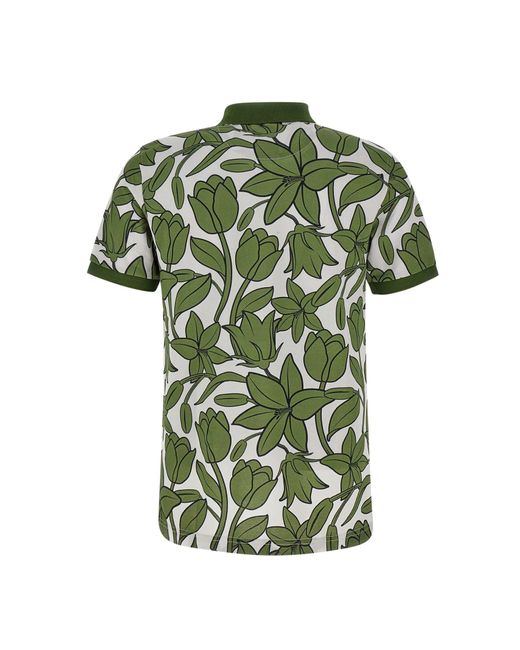 Sun 68 Green Full Printpolo Shirt Cotton for men
