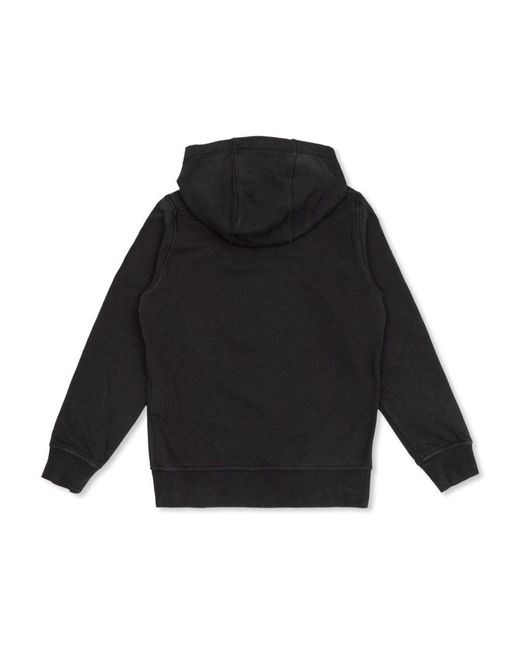 Stone Island Black Hoodie With Maxi Logo Print Cotton Hoods & Sweatshirts for men