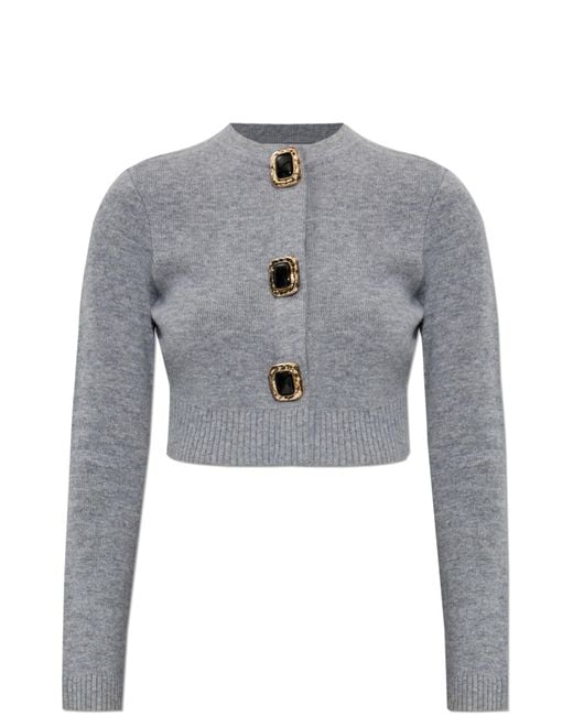 Self-Portrait Gray Short Cardigan