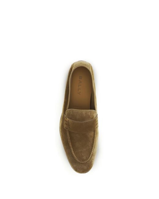 Bally Natural Loafers Elios Suede Calf Leather for men