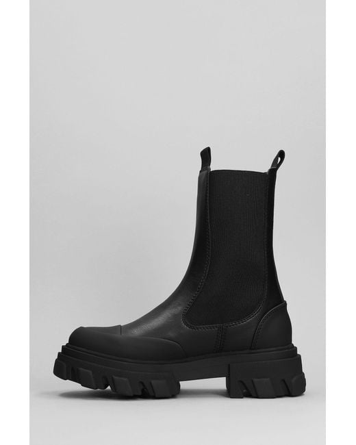 Ganni Black Combat Boots