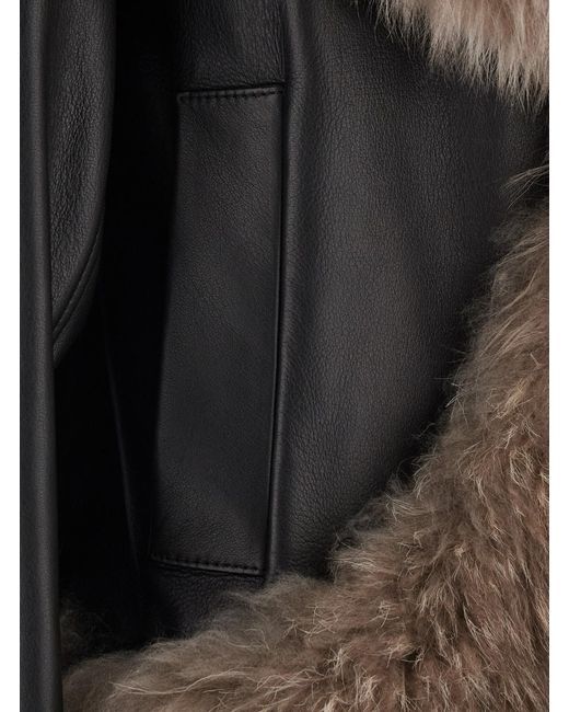 Blancha Brown Leather Jacket Sheep Coat