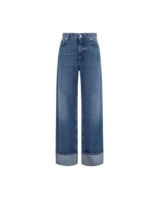 Dolce & Gabbana Blue Cotton Straight