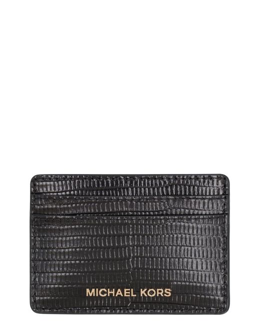MICHAEL Michael Kors Gray Jet Set Leather Card Holder