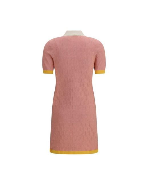 Fendi Pink Multicolor Polyamide Casual Dress