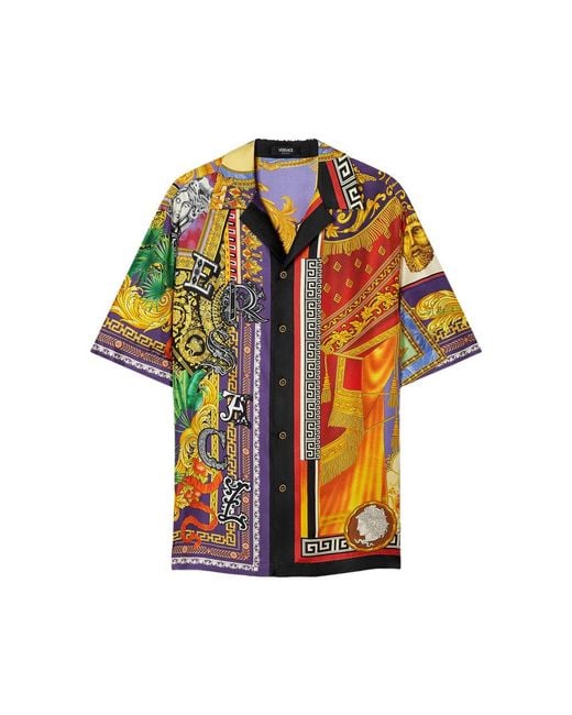 Versace Multicolor Short Sleeve Shirts for men