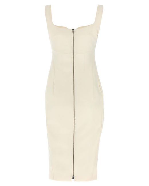 Victoria Beckham White Heart Neckline Dress Dresses