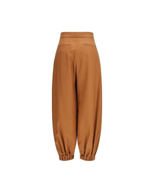 Fendi Brown Linen Casual Pants