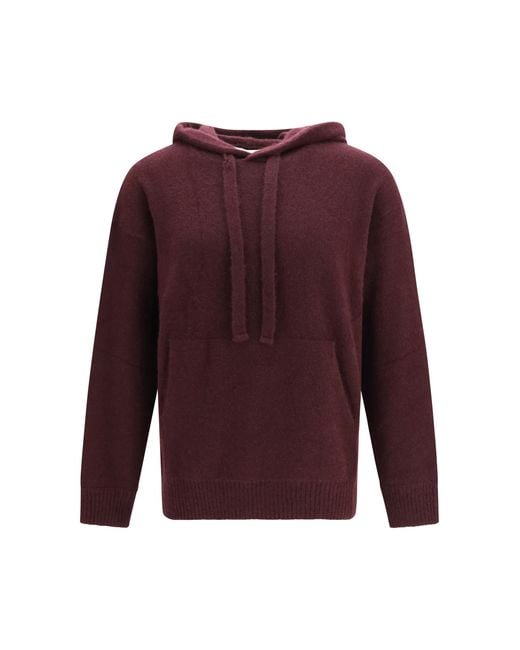 Laneus Purple Cashmere And Silk Hooded Sweater for men