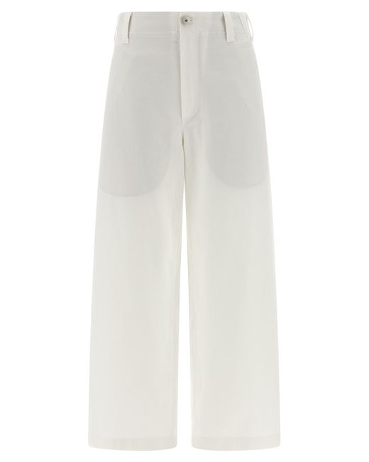 Brunello Cucinelli White Wide Trousers