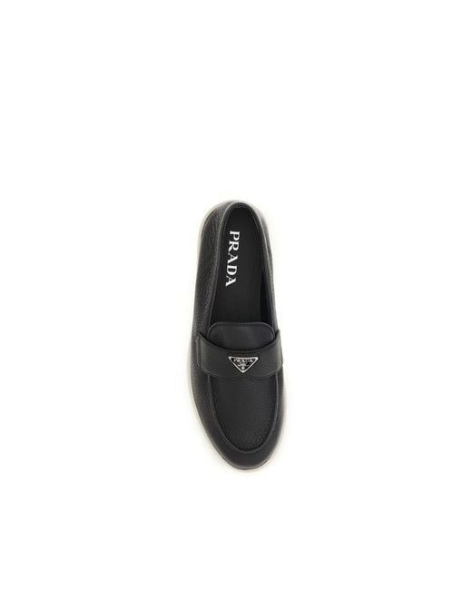 Prada Black Calf Leather Bos Taurus Slip for men
