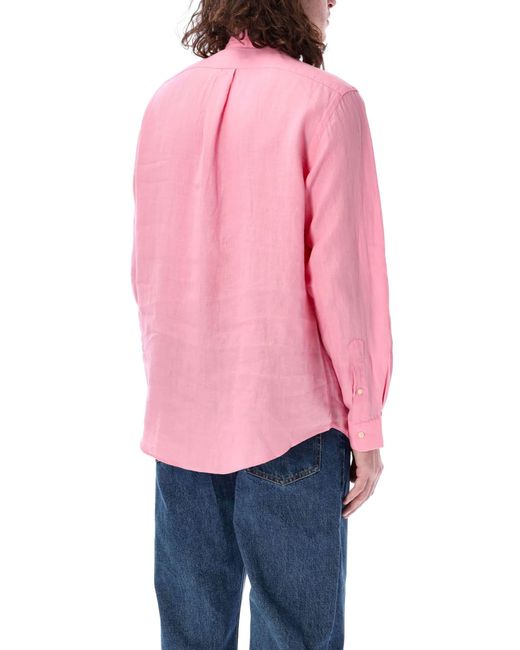 Polo Ralph Lauren Pink Custom Fit Shirt for men