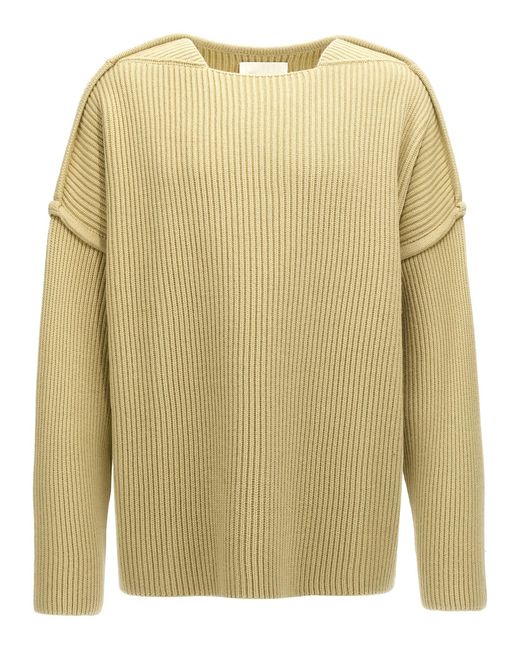 Jil Sander Natural Geometric Neckline Sweater for men