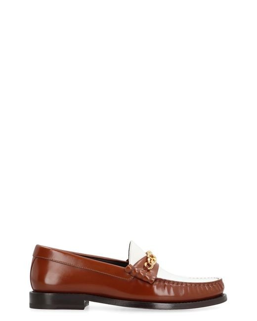 Céline Brown Chic Leather Loafers For