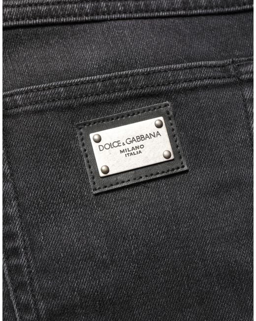 Dolce & Gabbana Black Cotton Stretch Regular Skinnydenim Jeans Elastane Clothing for men