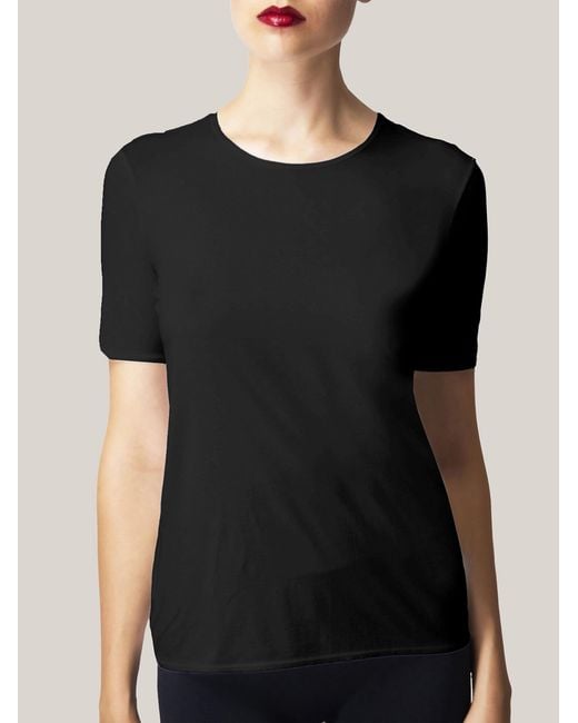 Wolford Black Pure Top Short Sleeves