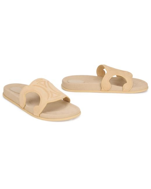 Céline Natural Slippers Triumph Calfskin Sandal