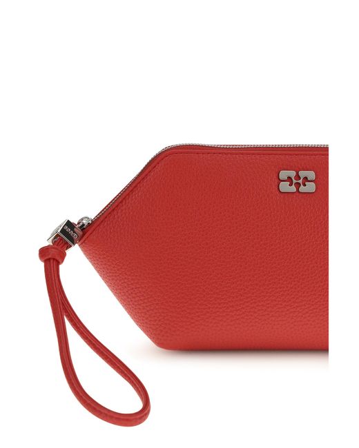 Ganni Red Makeup Pouch Bou Recycled Leather Wallets & Purses