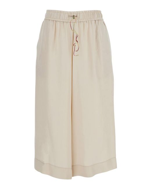 ..,merci White Bermuda P427Sand With Side Pockets For Shorts And