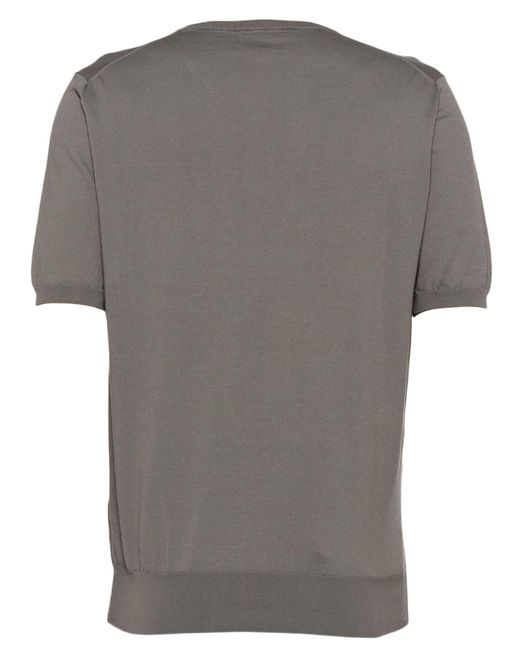 Cruciani Gray Cotton T-Shirt for men
