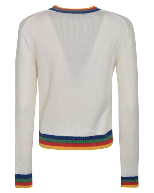 Casablancabrand Blue Logo Knitted Sweater