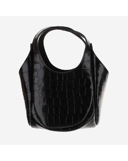 Coperni Black B-Buzz Mini Shoulder Bag With Crocodile Effect