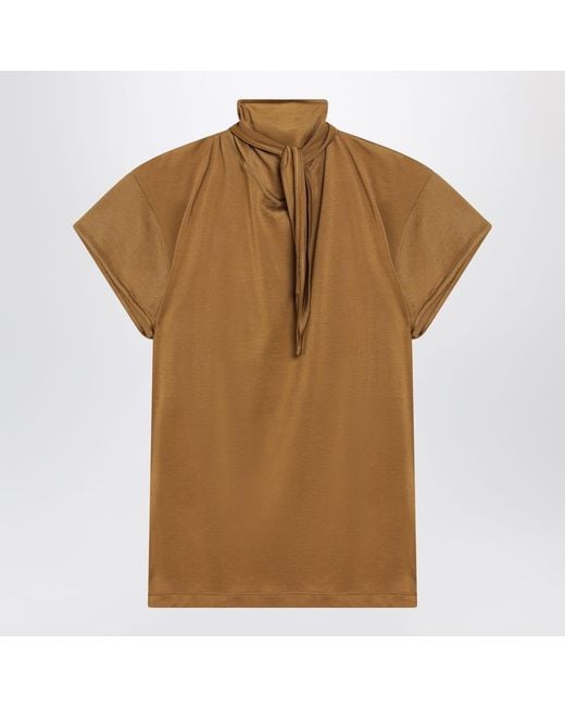 Lemaire Cinnamonbrown Tshirt With Scarf Detail