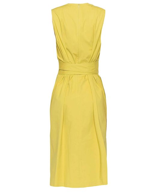 Antonelli Yellow Avocado Stretch-Cotton Dress