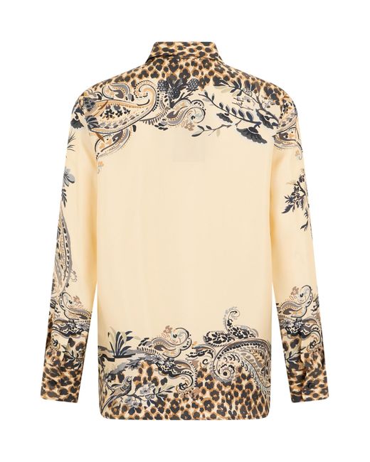 Etro Multicolor Silk Long-Sleeved Shirt