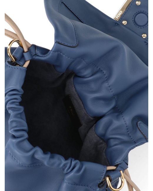 Fendi Blue Medium Bora Mamma Baguette
