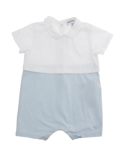 Emporio Armani White Romper Cotton Jumpsuits