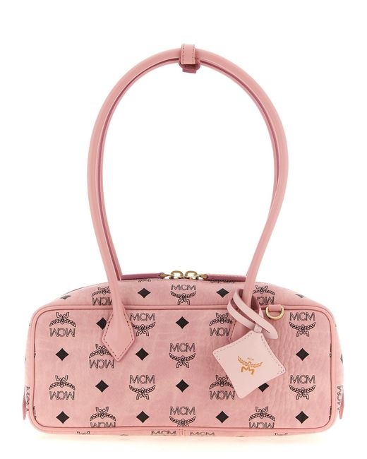 MCM Pink Aren East West Shoulder Bag