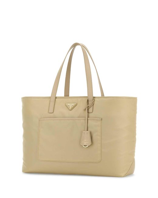 Prada Natural Sand Re-nylon Large Re-edition 1978 Shopping Bag