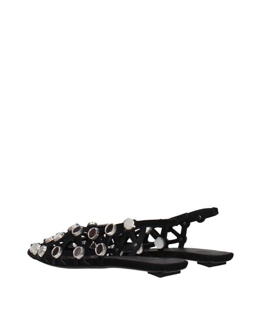 The Attico Black Leather Ballet Flats