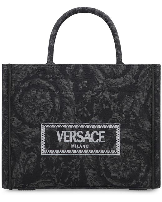 Versace Black Piccola Athena Tote Bag Fabric Cotton