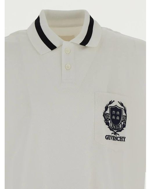 Givenchy White Logoed Polo for men