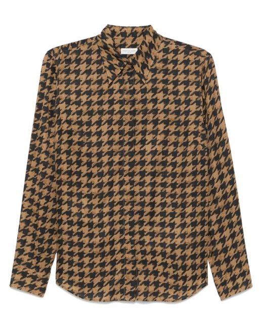 Dries Van Noten Brown Camicia Pied De Coque