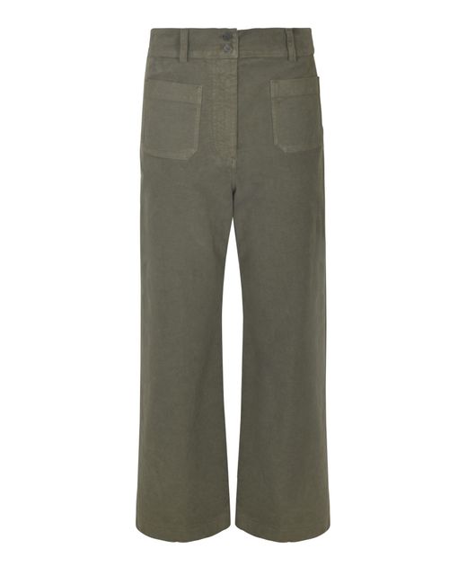 Aspesi Green Buttoned Fitted Trousers