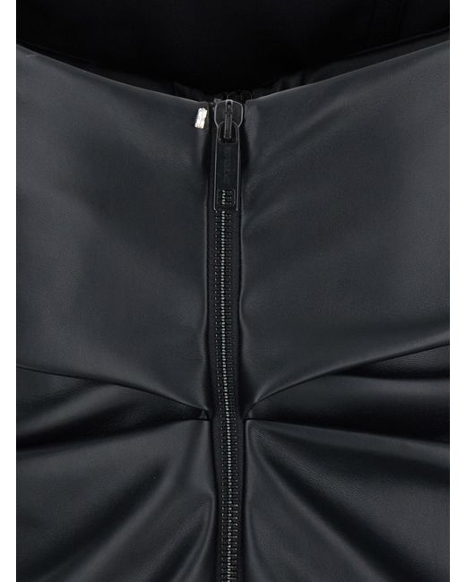 Sportmax Black Bandeau Top With V-Neck Polyester Tops