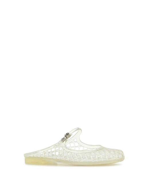 スニーカー TORY BURCH Transparent Rubber Mellow Slippers Tory Burch Transparent Rubber Mellow Slippers in White | Lyst