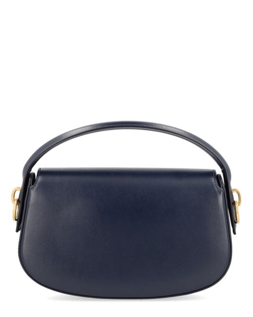 Saint Laurent Blue Voltaire Bag With Logo Main: Calf Skin Shoulder