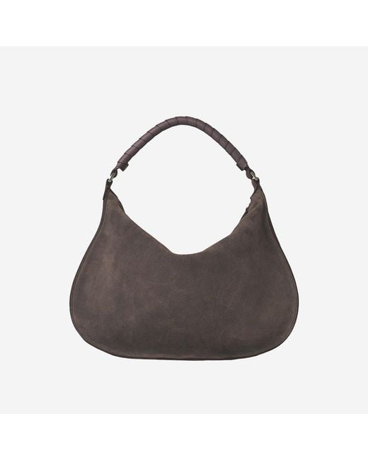 Chloé Gray Suede Shoulder Bag Leather