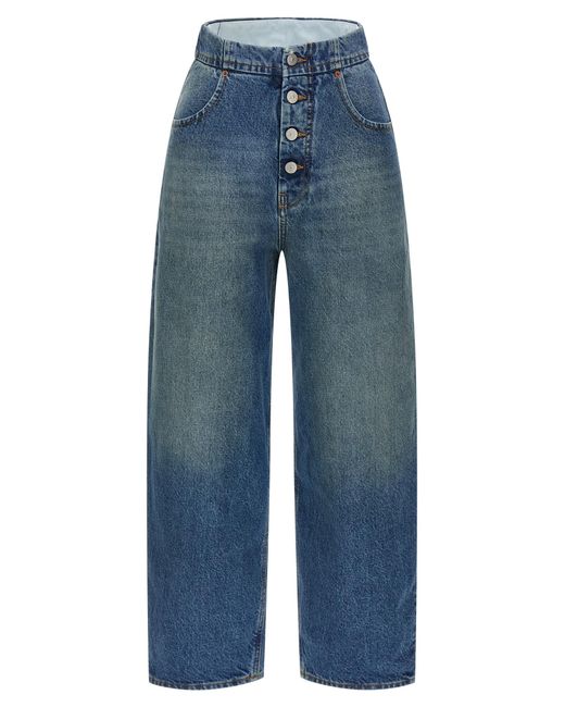 MM6 by Maison Margiela Blue Straight Leg Jeans Cotton